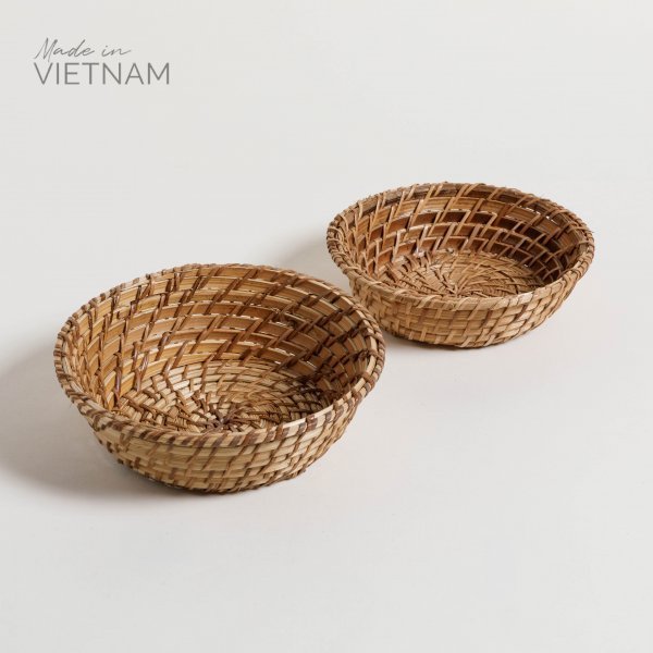 Set x 2 canastos vinh natural 23x7 / 20x6 cm